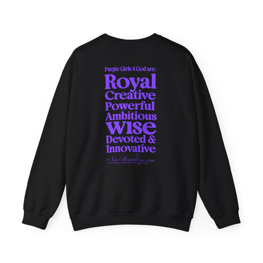 Purple Girls 4 God Adult Sweatshirt | Black Contrast