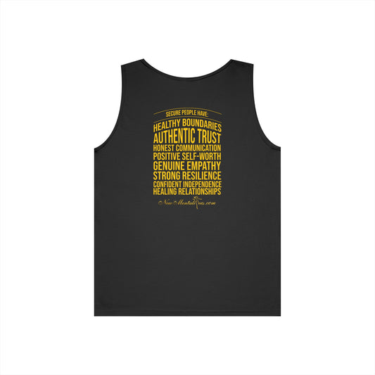 Secure Unisex Tank Top – Yellow Design - Inspirational Confidence Tank | Positive Mindset Apparel | Inner Healing Inspired Graphic Tank for Men & Women