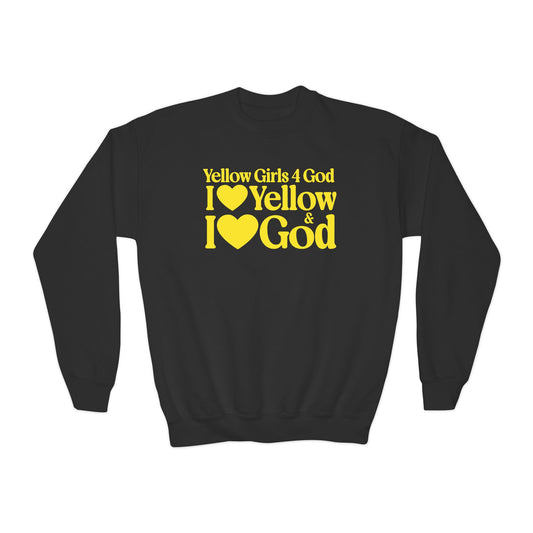 Yellow Girls 4 God Youth Sweatshirt | Black Contrast