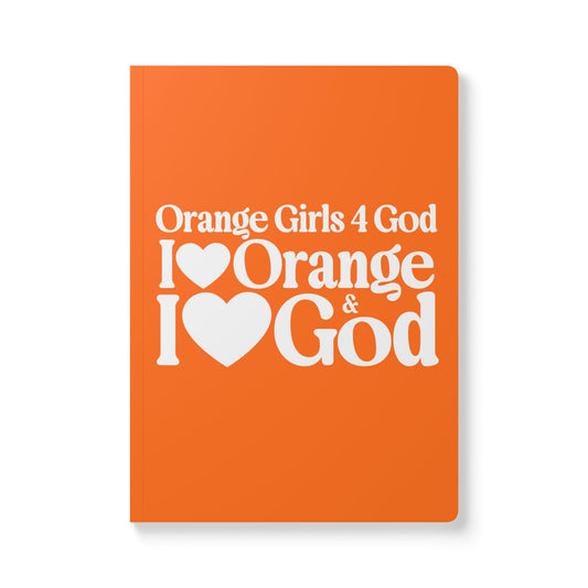 Orange Girls 4 God Softcover Journal – Double-Sided Inspirational Faith Journal | 100 or 200 Pages | Notebook for Girls & Women Who Love God