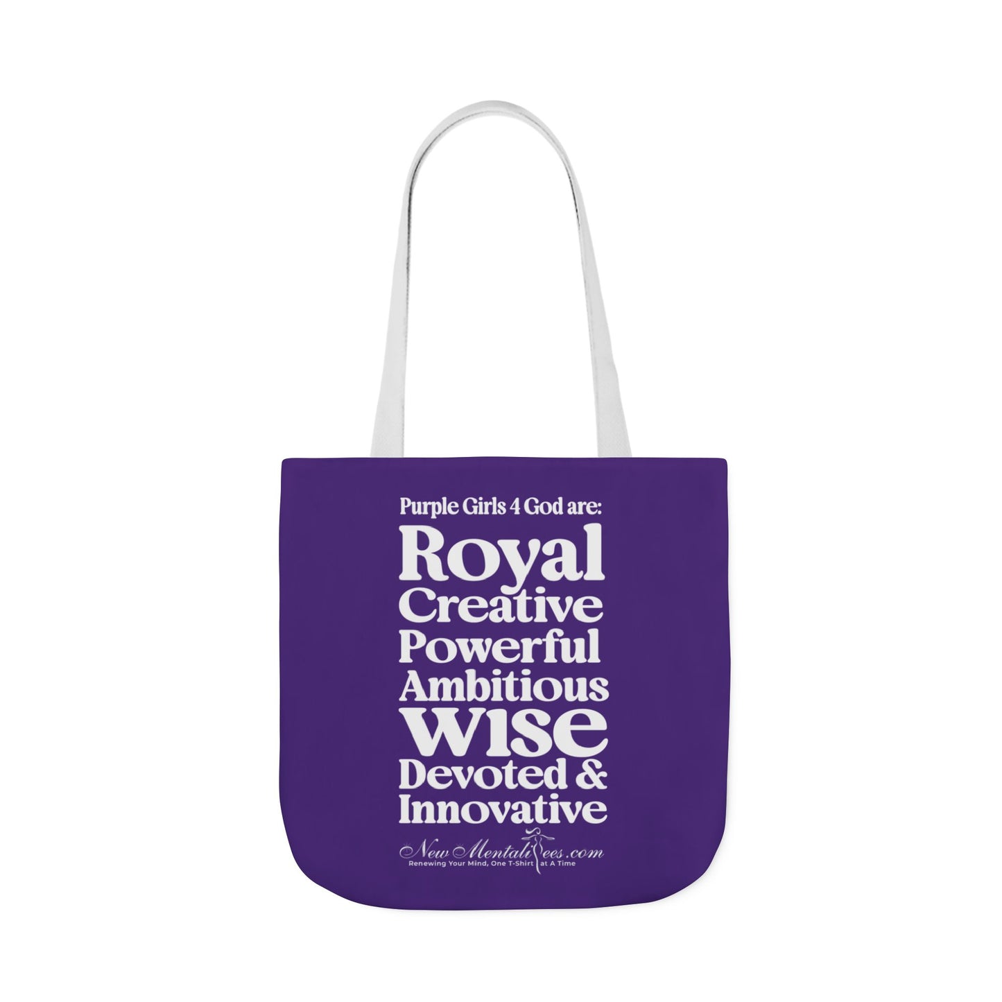Purple Girls 4 God Tote Bag - You Are Royal, Creative, Powerful, Ambitious, Wise, Devoted, and Innovative!