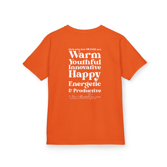 Orange Girl 4 Life T-Shirt - Cute Youth Orange Graphic Tee, Positive Affirmation Shirt, Inspirational T-Shirt, Orange Fashion Tee