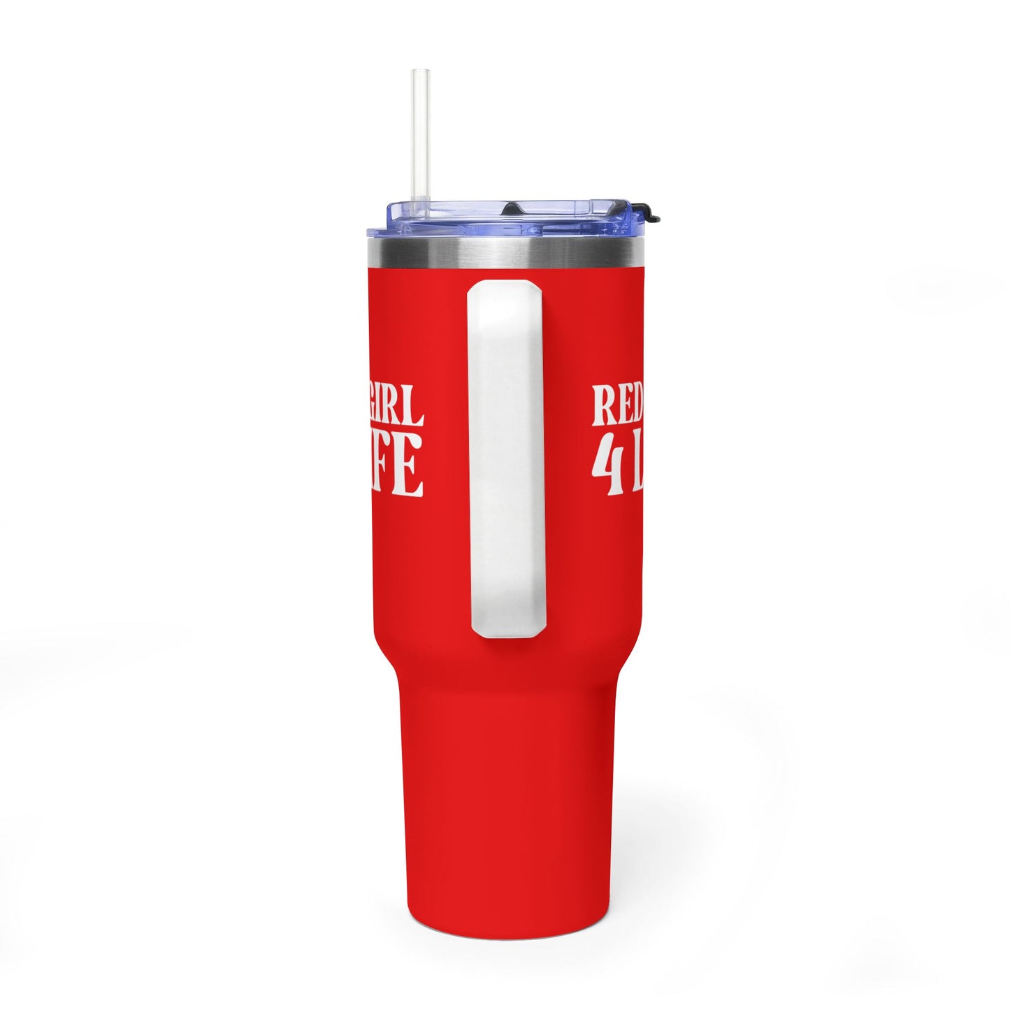 Red Girl 4 Life 40 oz Red Tumbler - Cute, Red, Positive, Affirmation, Inspirational, Double Sided, Insulated Tumbler