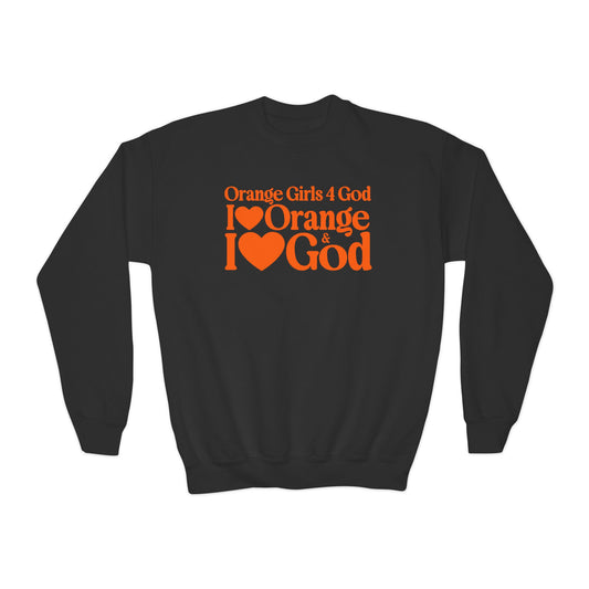 Orange Girls 4 God Youth Sweatshirt | Black Contrast