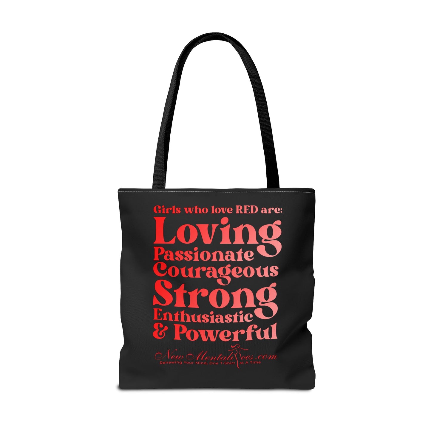 Red Girl 4 Life Tote Bag - Cute Black Bag for Women and Girls, Double Sided Inspirational Tote