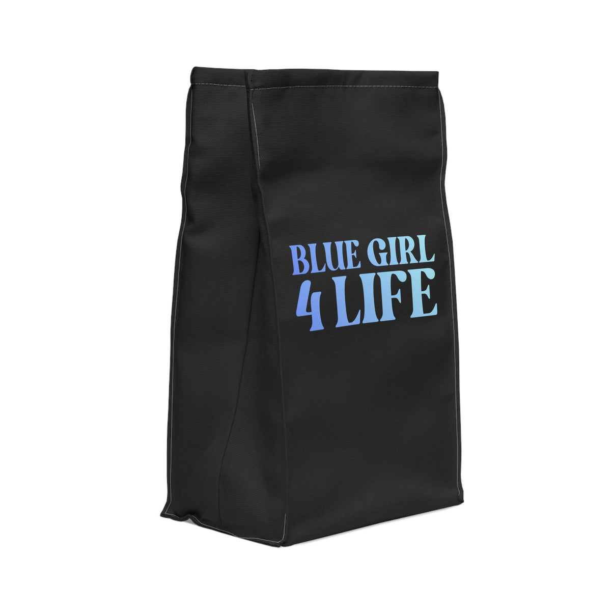 Blue Girl 4 Life Black Contrast Lunch Bag – Double-Sided Inspirational Blue Girl Lunch Tote | Insulated Lunch Bag | Girl Power Lunch Box