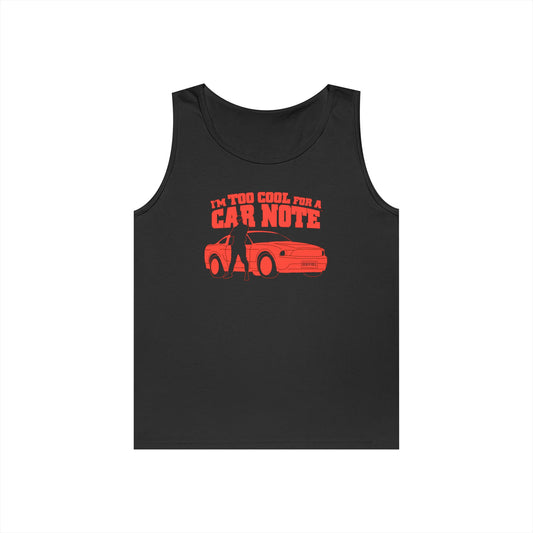 I'm Too Cool for a Car Note Teen Boys Tank Top – Financial Freedom Tank | Motivational Sleeveless Shirt for Teen Guys | Positive Mindset Summer Tank