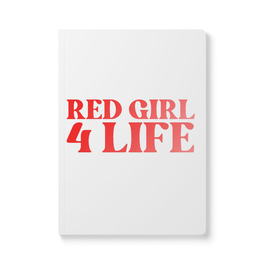 Red Girl 4 Life (White) Softcover Journal – Double-Sided Inspirational Journal | 100 or 200 Pages | Notebook for Girls & Women Who Love Red