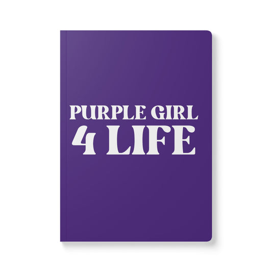 Purple Girl 4 Life Softcover Journal – Double-Sided Inspirational Journal | 100 or 200 Pages | Notebook for Girls & Women Who Love Purple