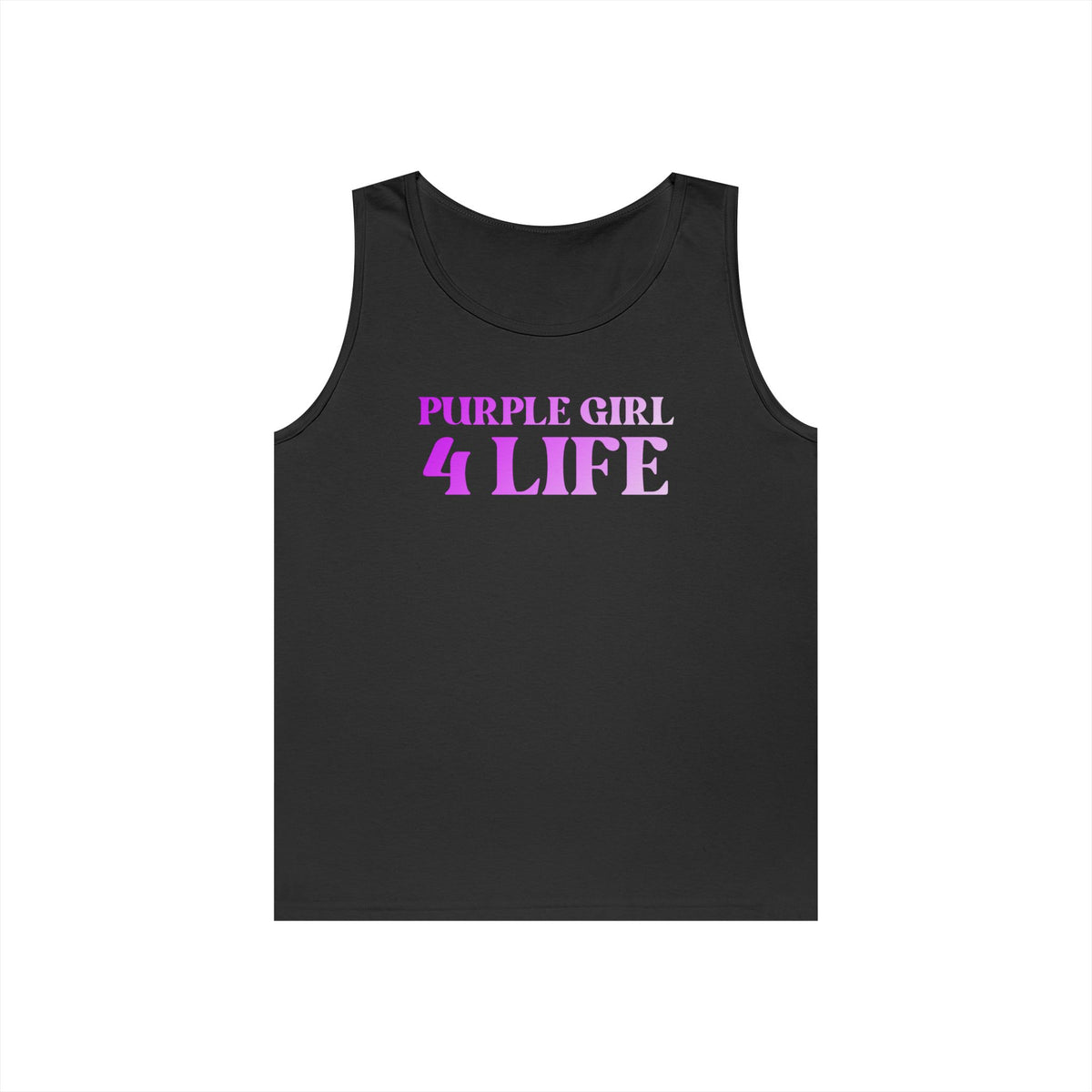 Purple Girl 4 Life Ladies Sleeveless Black Tank Top | Double-Sided Graphic Tank | Inspirational Tank for Women (Unisex)