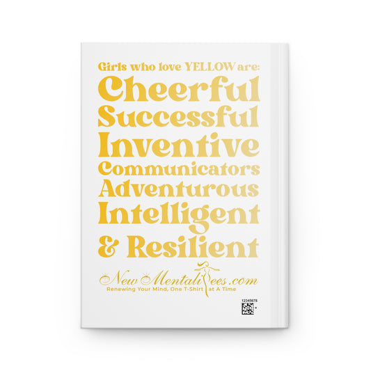 Yellow Girl 4 Life White Matte Hardcover Journal – 150 Lined Pages | Inspirational Journal for Women & Girls | 5.75" x 8" Gift Notebook
