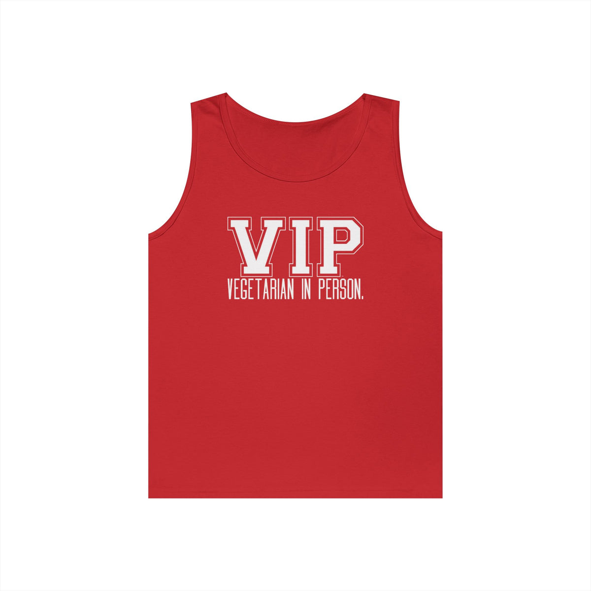VIP Vegetarian Unisex Tank Top – Vegetarian In Person Healthy Lifestyle Statement Tank | Vegetarian Gift | Summer Tank