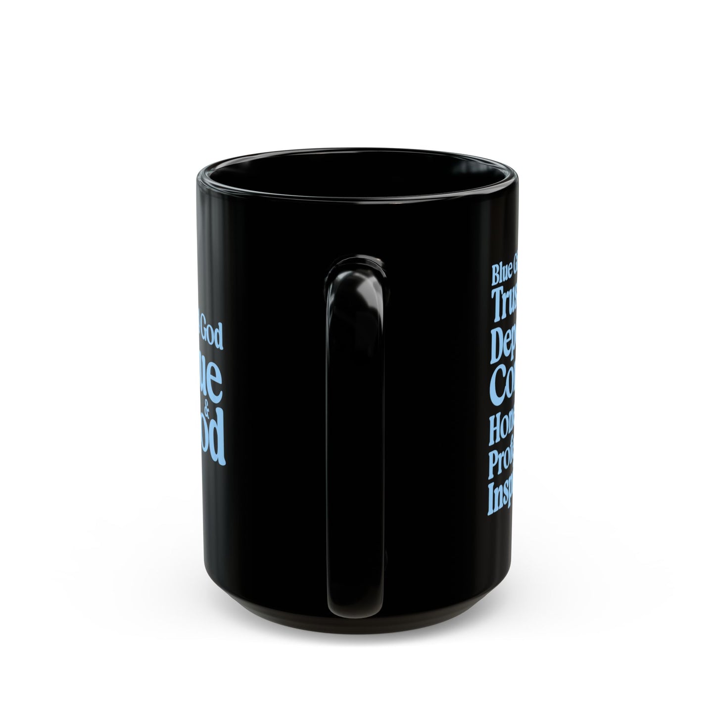 Blue Girls 4 God Mug - Black Contrast Collection