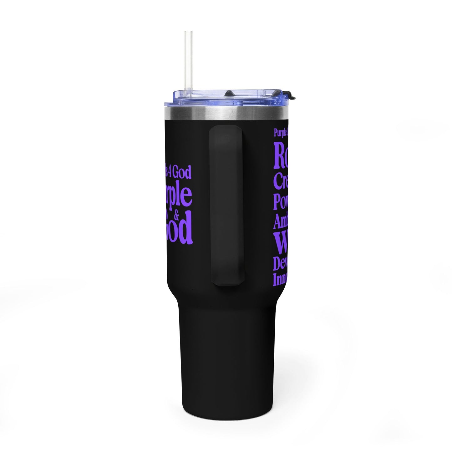 Purple Girls 4 God Black Contrast Tumbler - Faith Filled Women Who Love Purple