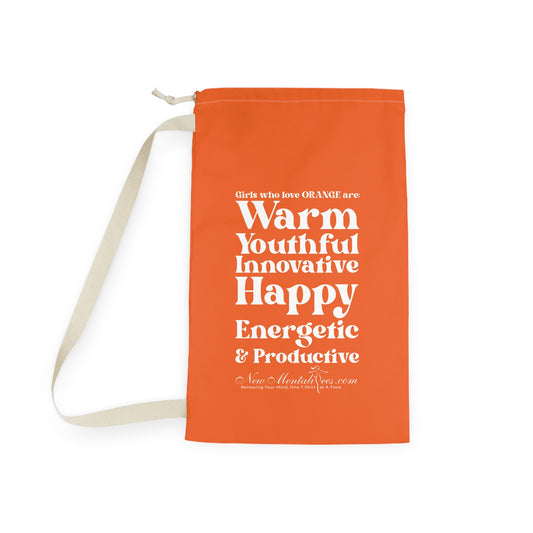 Orange Girl 4 Life Laundry Bag – Double-Sided Inspirational Orange Girl Laundry Sack | Spun Polyester Drawstring Bag