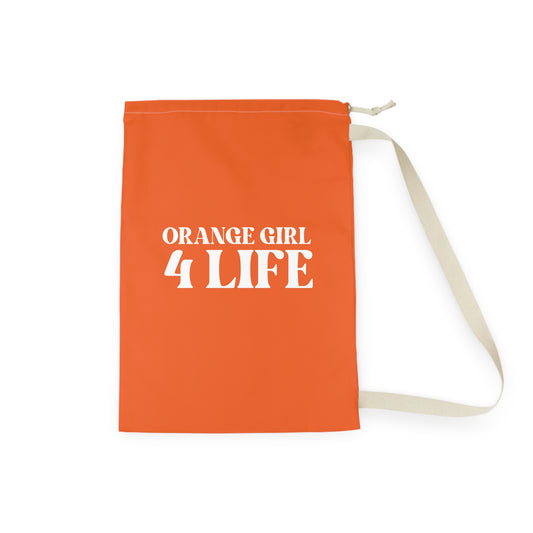 Orange Girl 4 Life Laundry Bag – Double-Sided Inspirational Orange Girl Laundry Sack | Spun Polyester Drawstring Bag