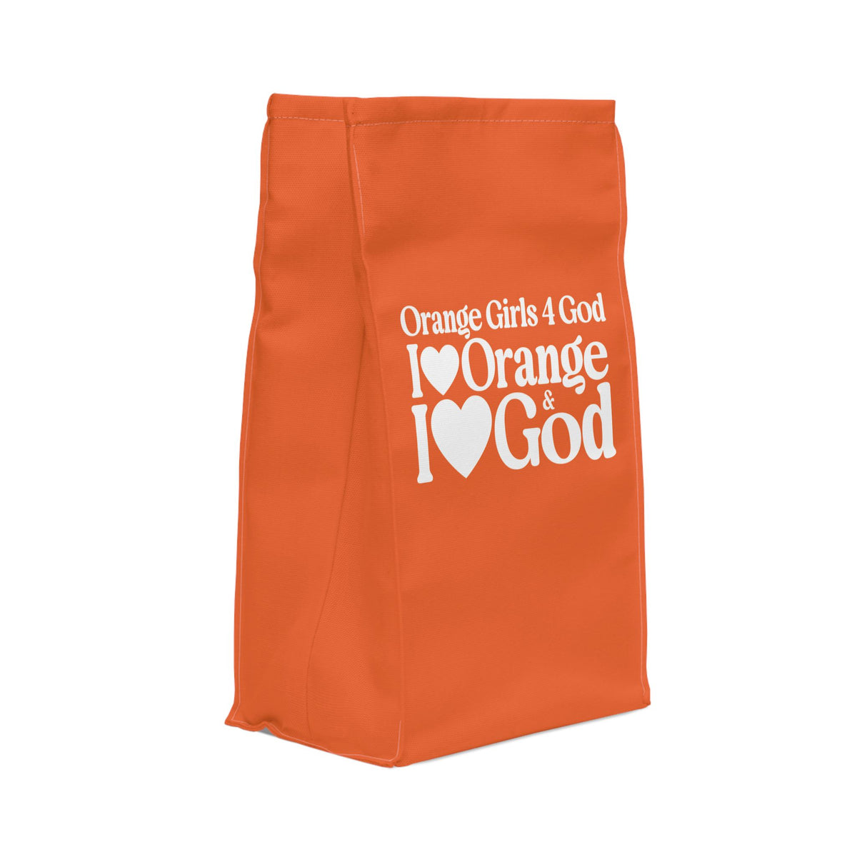 Orange Girls 4 God Lunch Tote – Double-Sided Inspirational Faith Lunch Bag | Insulated Lunch Bag | Gift for Girls & Women