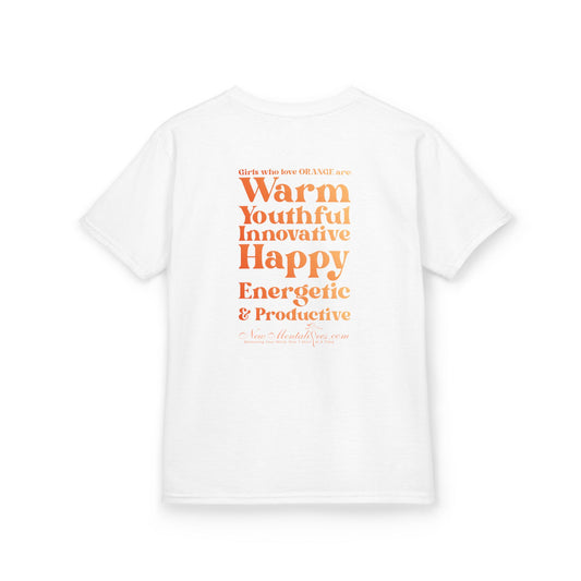 Orange Girl 4 Life T-Shirt - Cute Youth White Graphic Tee, Positive Affirmation Shirt, Inspirational T-Shirt, Orange Fashion Tee