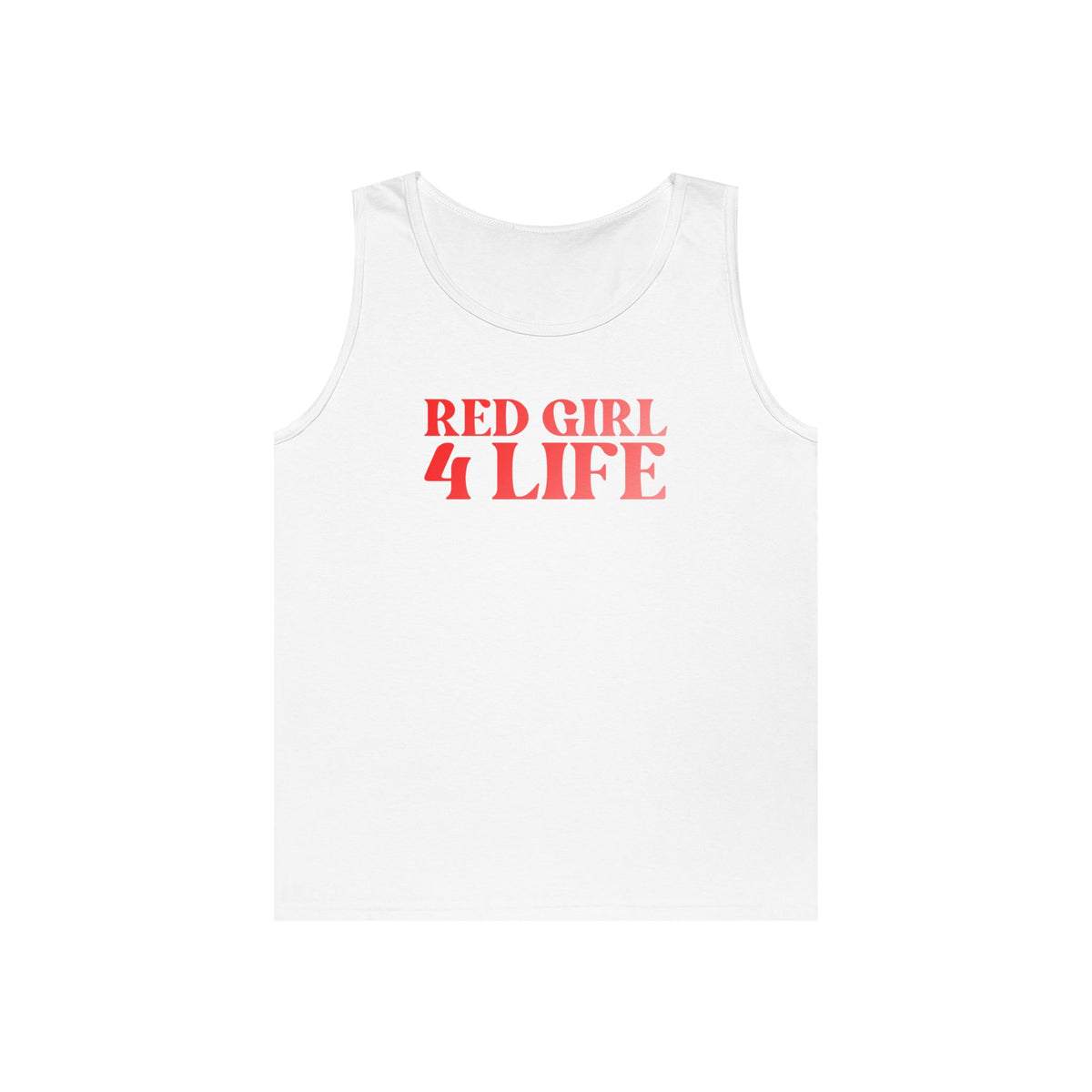 Red Girl 4 Life Ladies Sleeveless White Tank Top | Double-Sided Graphic Tank | Inspirational Tank for Women (Unisex)