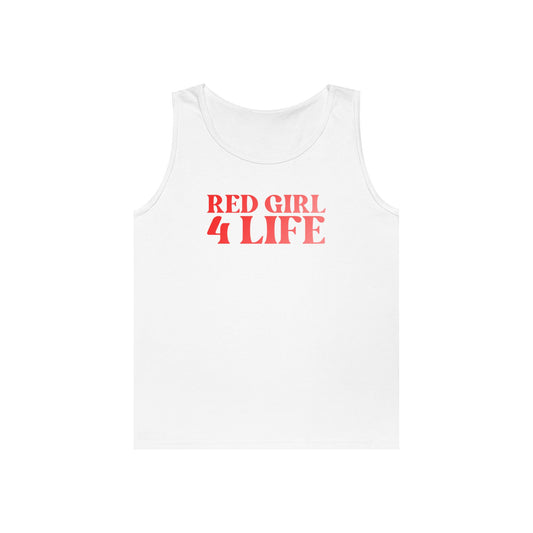 Red Girl 4 Life Ladies Sleeveless White Tank Top | Double-Sided Graphic Tank | Inspirational Tank for Women (Unisex)