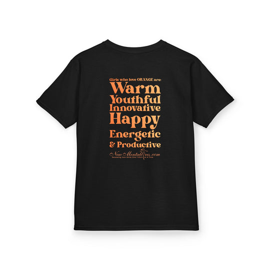 Orange Girl 4 Life T-Shirt - Cute Youth Orange Graphic Tee, Positive Affirmation Shirt, Inspirational T-Shirt, Orange Fashion Tee