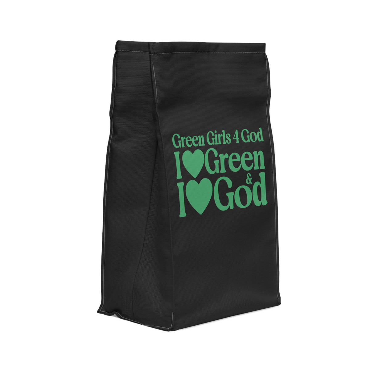 💚 Green Girls 4 God Black Contrast Lunch Tote – Double-Sided Inspirational Faith Lunch Bag | Insulated Lunch Bag | Gift for Girls & Women