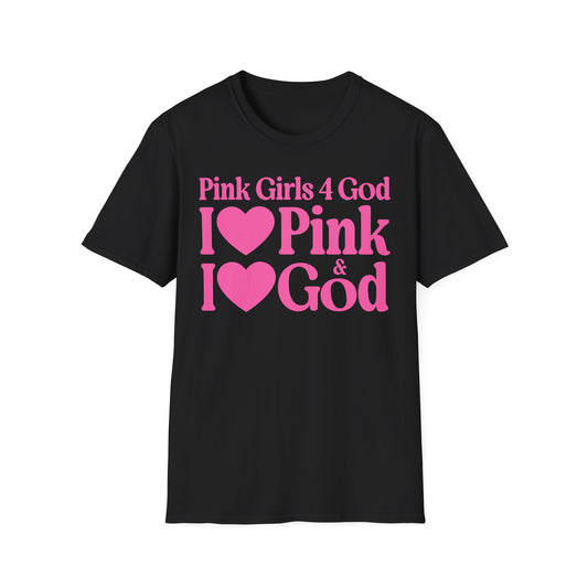 Pink Girls 4 God Women's T-shirt | Black Contrast