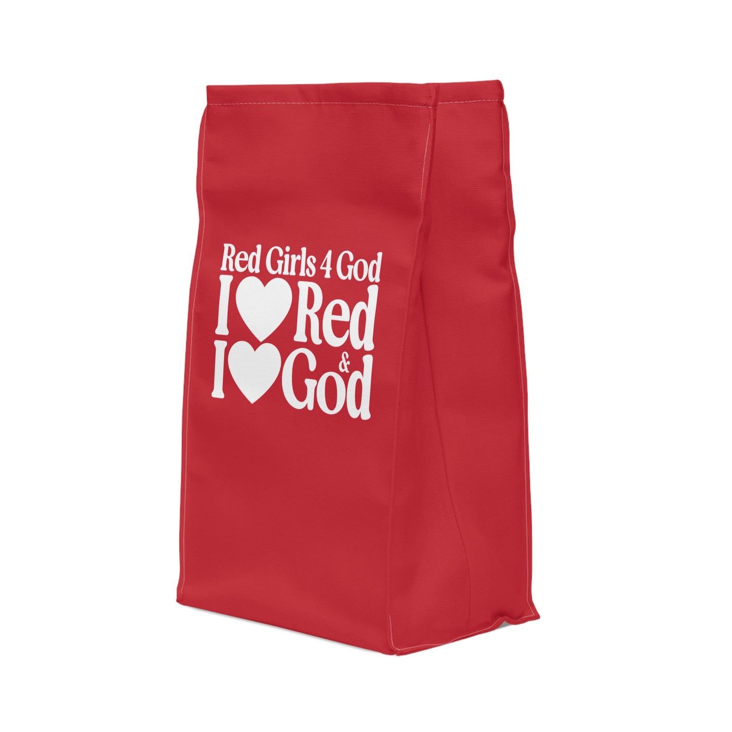 ❤️ Red Girls 4 God Lunch Tote – Double-Sided Inspirational Red Girls Faith Lunch Bag | Insulated Lunch Bag