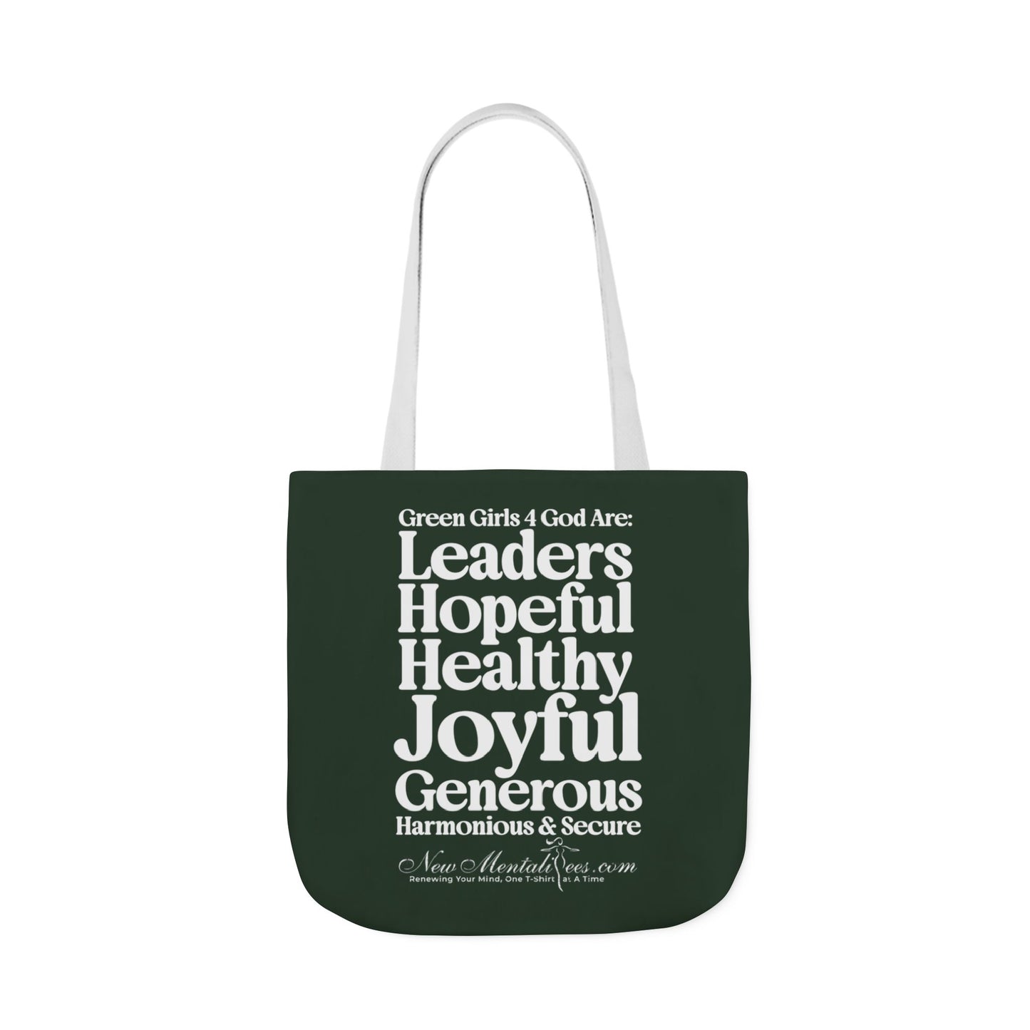 Green Girls 4 God Tote Bag - You are A Leader, Helpful, Healthy, Joyful, Generous, Harmonious and Secure!