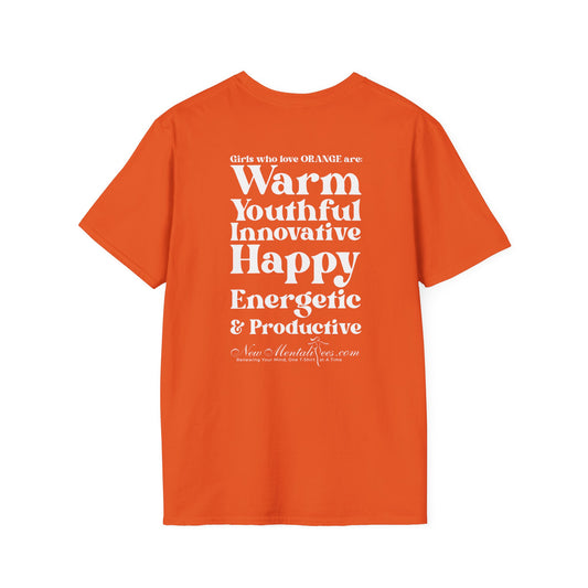 Orange Girl 4 Life T-Shirt - Cute Ladies Orange Graphic Tee, Positive Affirmation Shirt, Inspirational Unisex T-Shirt, Orange Fashion Tee