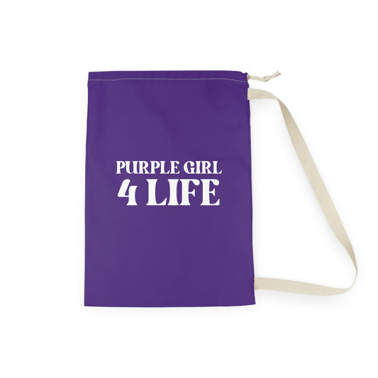 Purple Girl 4 Life Laundry Bag – Double-Sided Inspirational Purple Girl Laundry Sack | Spun Polyester Drawstring Bag