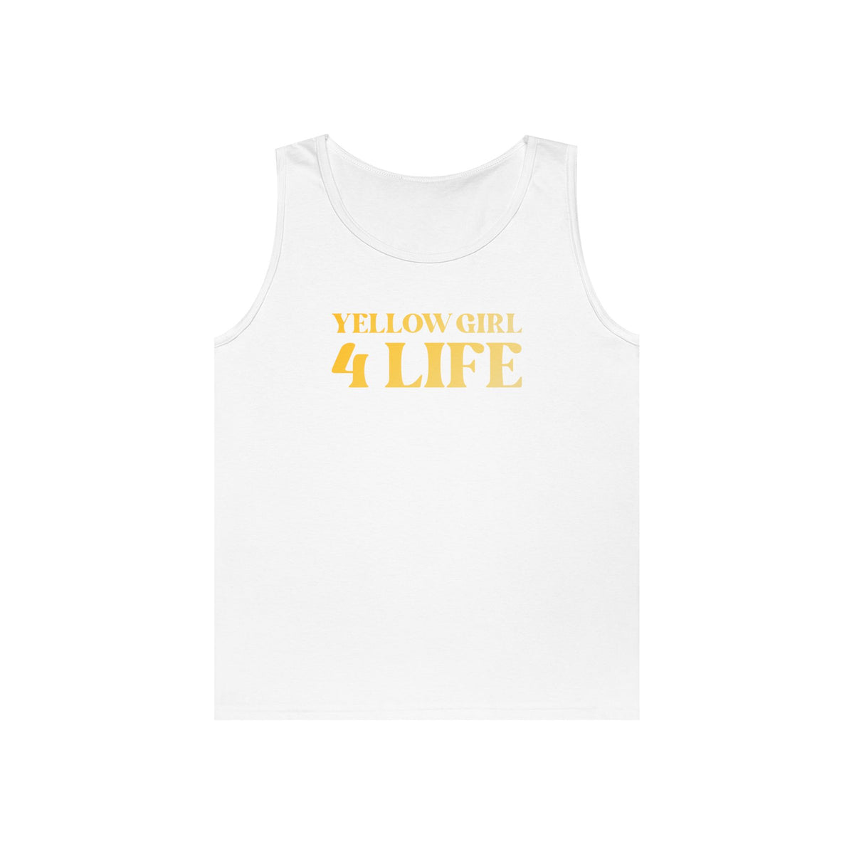 💛 Yellow Girl 4 Life Ladies White Tank Top | Double-Sided Graphic Tank | Inspirational Sleeveless Tank for Women (Unisex)