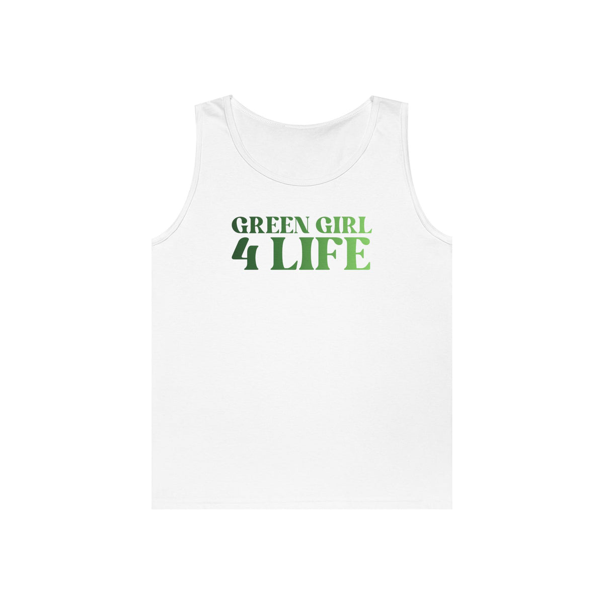 Green Girl 4 Life Ladies Sleeveless White Tank Top | Double-Sided Graphic Tank | Inspirational Tank for Women (Unisex)