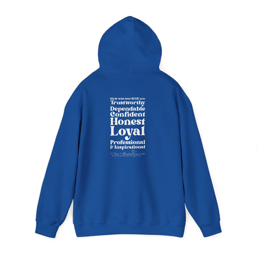Blue Girl 4 Life Hoodie - Cute Ladies Blue Graphic Hoodie, Positive Affirmation Hoodie, Inspirational Unisex Hoodie, Blue Fashion