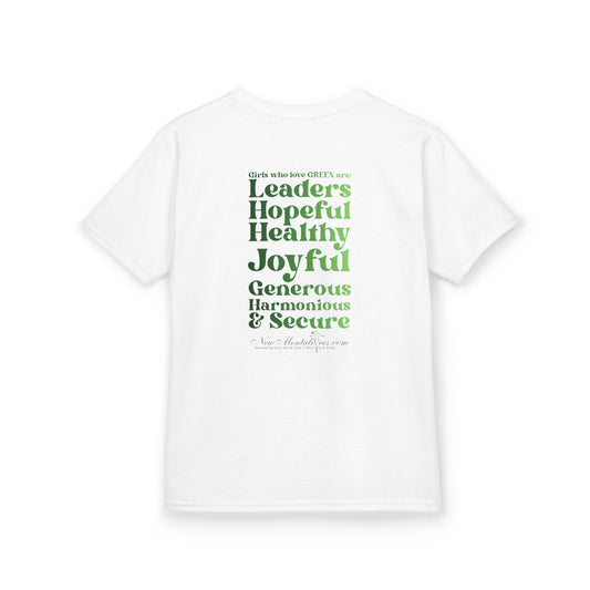 Green Girl 4 Life T-Shirt - Cute Youth White Graphic Tee, Positive Affirmation Shirt, Inspirational T-Shirt, Green Fashion Tee