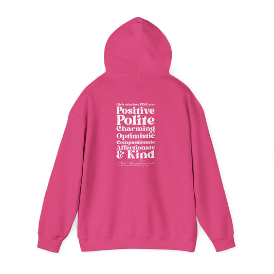 Pink Girl 4 Life Hoodie - Cute Ladies Pink Graphic Hoodie, Positive Affirmation Unisex Hoodie, Inspirational Gift