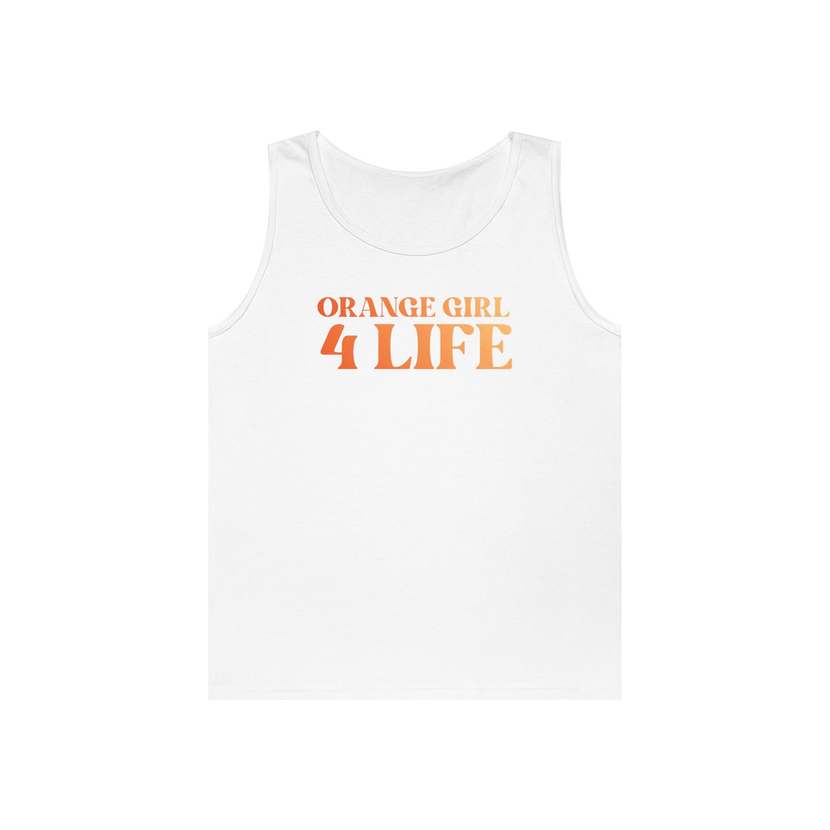 Orange Girl 4 Life Ladies Sleeveless White Tank Top | Double-Sided Graphic Tank | Inspirational Tank for Women (Unisex)