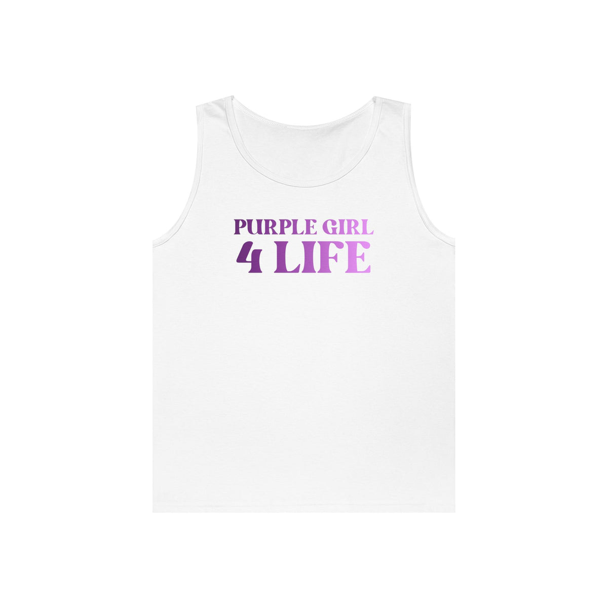 Purple Girl 4 Life Ladies Sleeveless White Tank Top | Double-Sided Graphic Tank | Inspirational Tank for Women (Unisex)