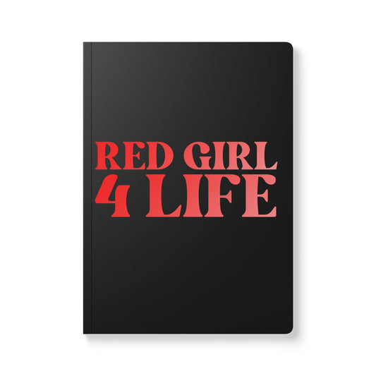 Red Girl 4 Life (Black) Softcover Journal – Double-Sided Inspirational Journal | 100 or 200 Pages | Notebook for Girls & Women Who Love Red