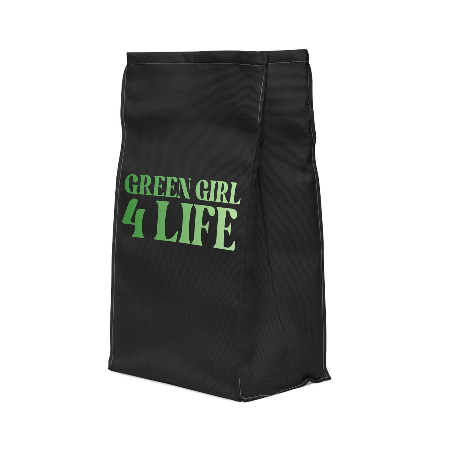 Green Girl 4 Life Black Contrast Lunch Bag – Double-Sided Inspirational Green Girl Lunch Tote | Insulated Lunch Bag | Girl Power Lunch Box