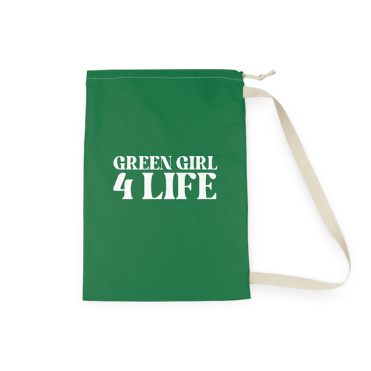Green Girl 4 Life Laundry Bag – Double-Sided Inspirational Green Girl Laundry Sack | Spun Polyester Drawstring Bag