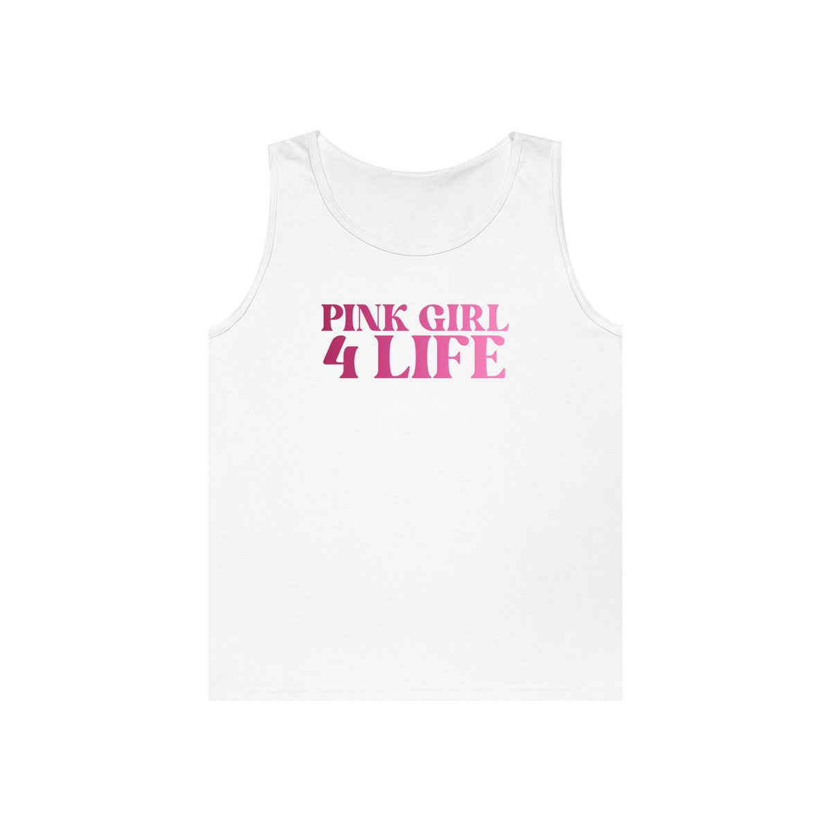 Pink Girl 4 Life Ladies White Tank Top | Double-Sided Graphic Tank | Inspirational Tank for Women (Unisex)
