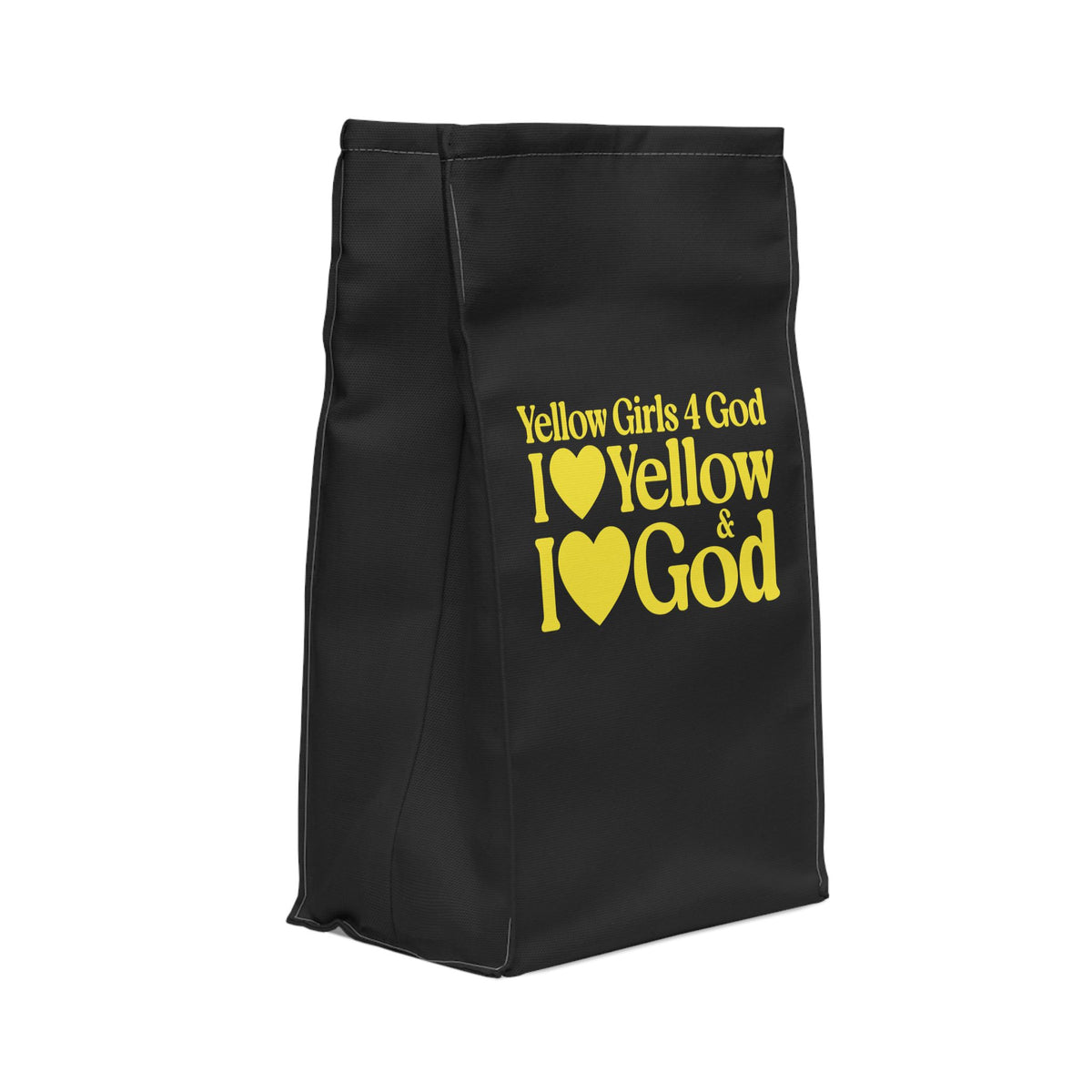 💛 Yellow Girls 4 God Black Contrast Lunch Tote – Double-Sided Inspirational Faith Lunch Bag | Insulated Lunch Bag | Gift for Girls & Women