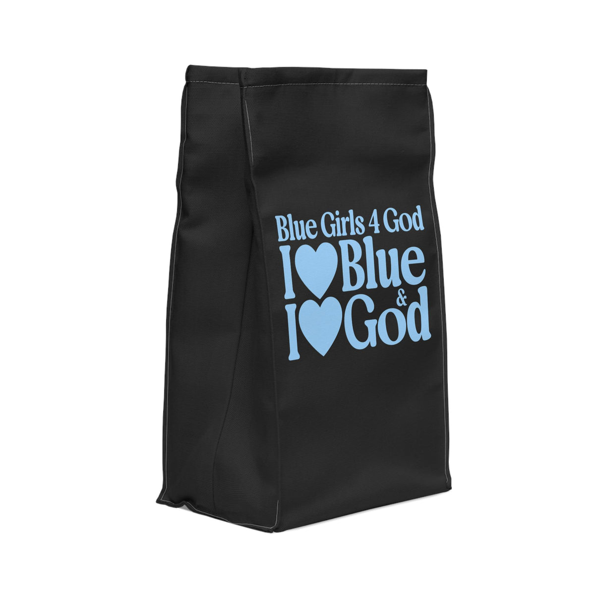 Blue Girls 4 God Black Contrast Lunch Tote – Double-Sided Inspirational Faith Lunch Bag | Insulated Lunch Bag | Gift for Girls & Women