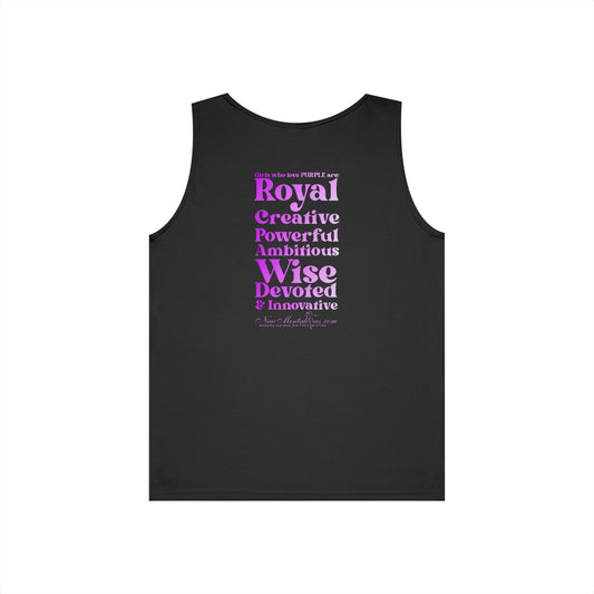 Purple Girl 4 Life Ladies Sleeveless Black Tank Top | Double-Sided Graphic Tank | Inspirational Tank for Women (Unisex)