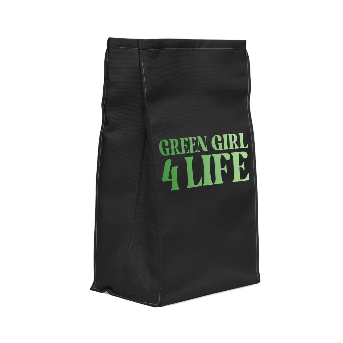 Green Girl 4 Life Black Contrast Lunch Bag – Double-Sided Inspirational Green Girl Lunch Tote | Insulated Lunch Bag | Girl Power Lunch Box