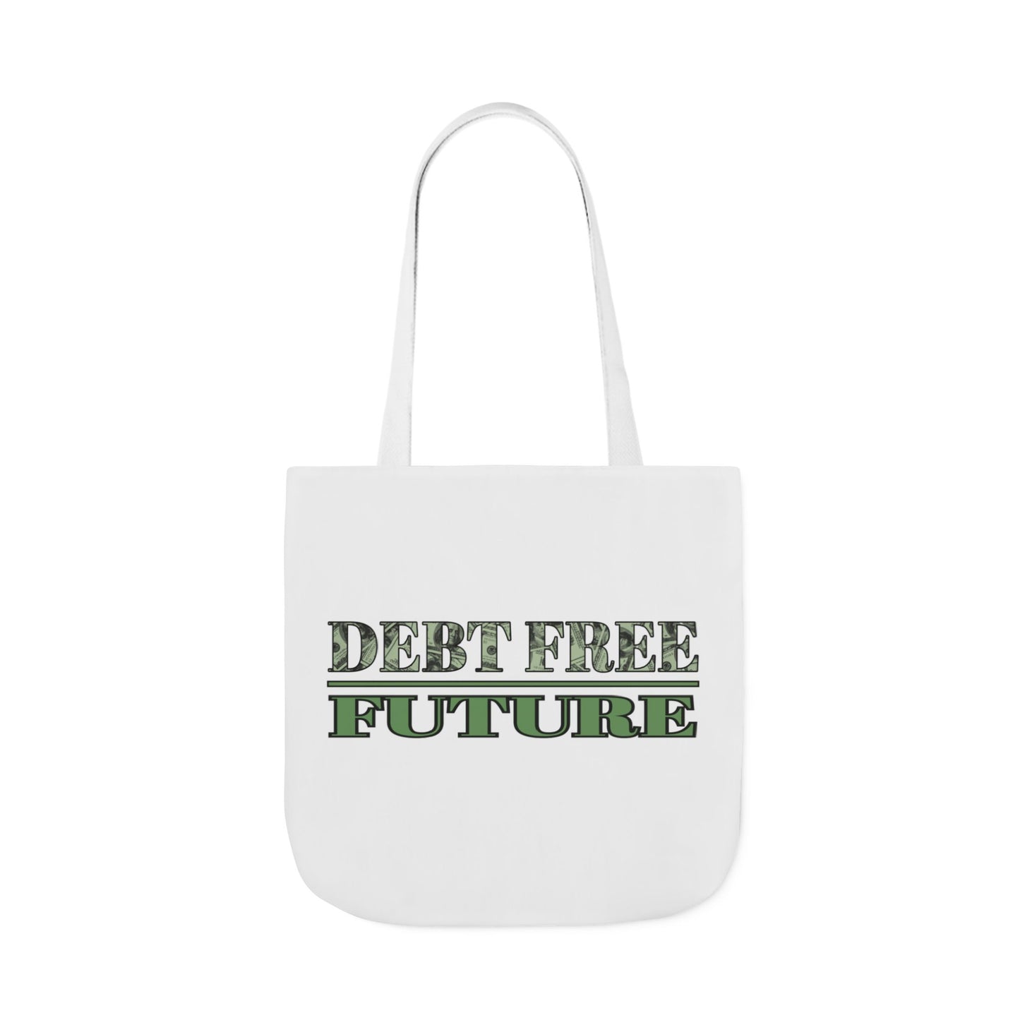 Debt Free Future Tote Bag - Faith-Inspired Financial Freedom & Abundance Affirmation Bag - Canvas, White, Black