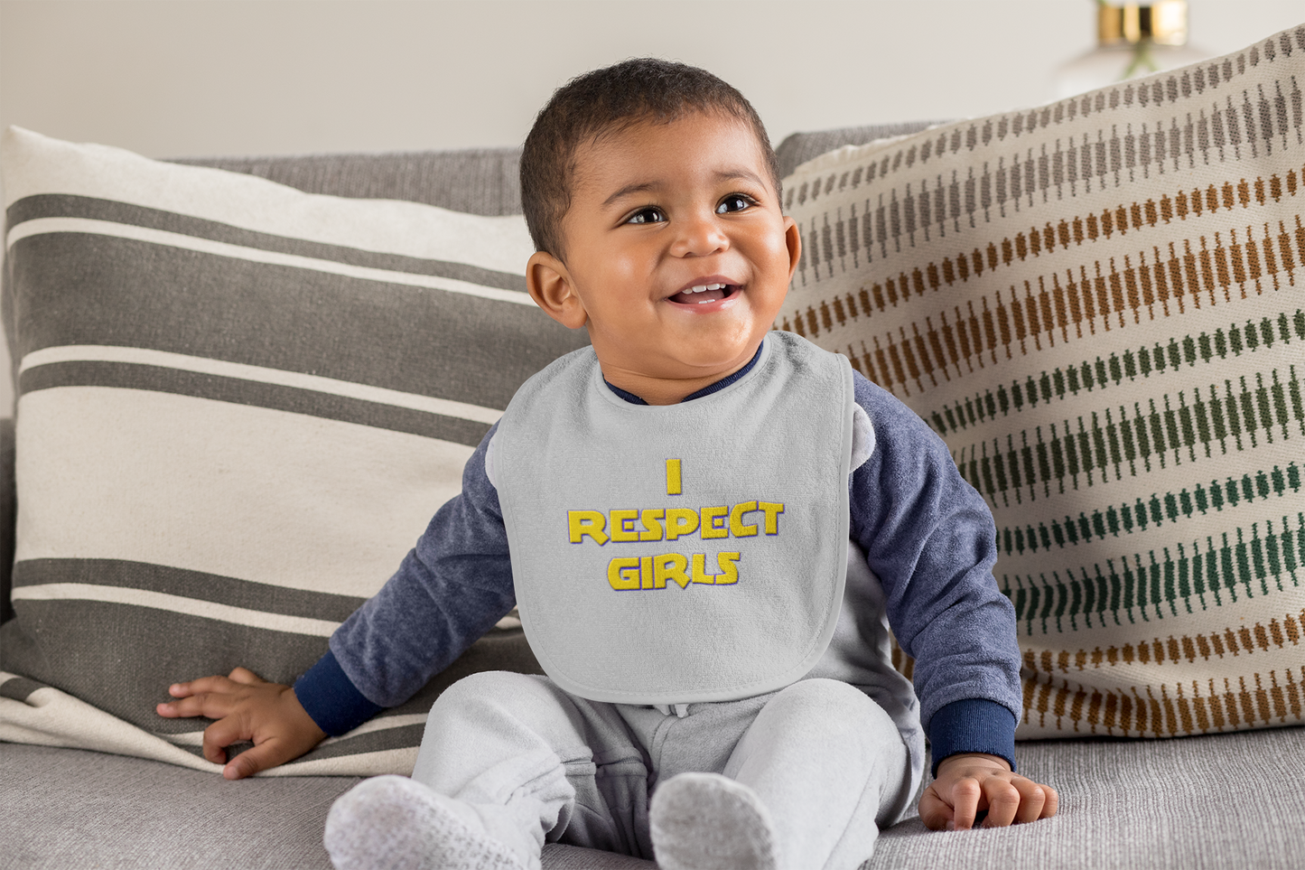 I Respect Girls Baby Bib | Baby Boy Bib | Future Gentleman Bib | Baby Shower Gift | Cute Baby Boy Gift | Teach Respect Early