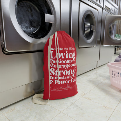 Red Girl 4 Life Laundry Bag – Double-Sided Inspirational Red Girl Laundry Sack | Spun Polyester Drawstring Bag