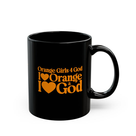 Orange Girls 4 God Mug - Black Contrast Collection
